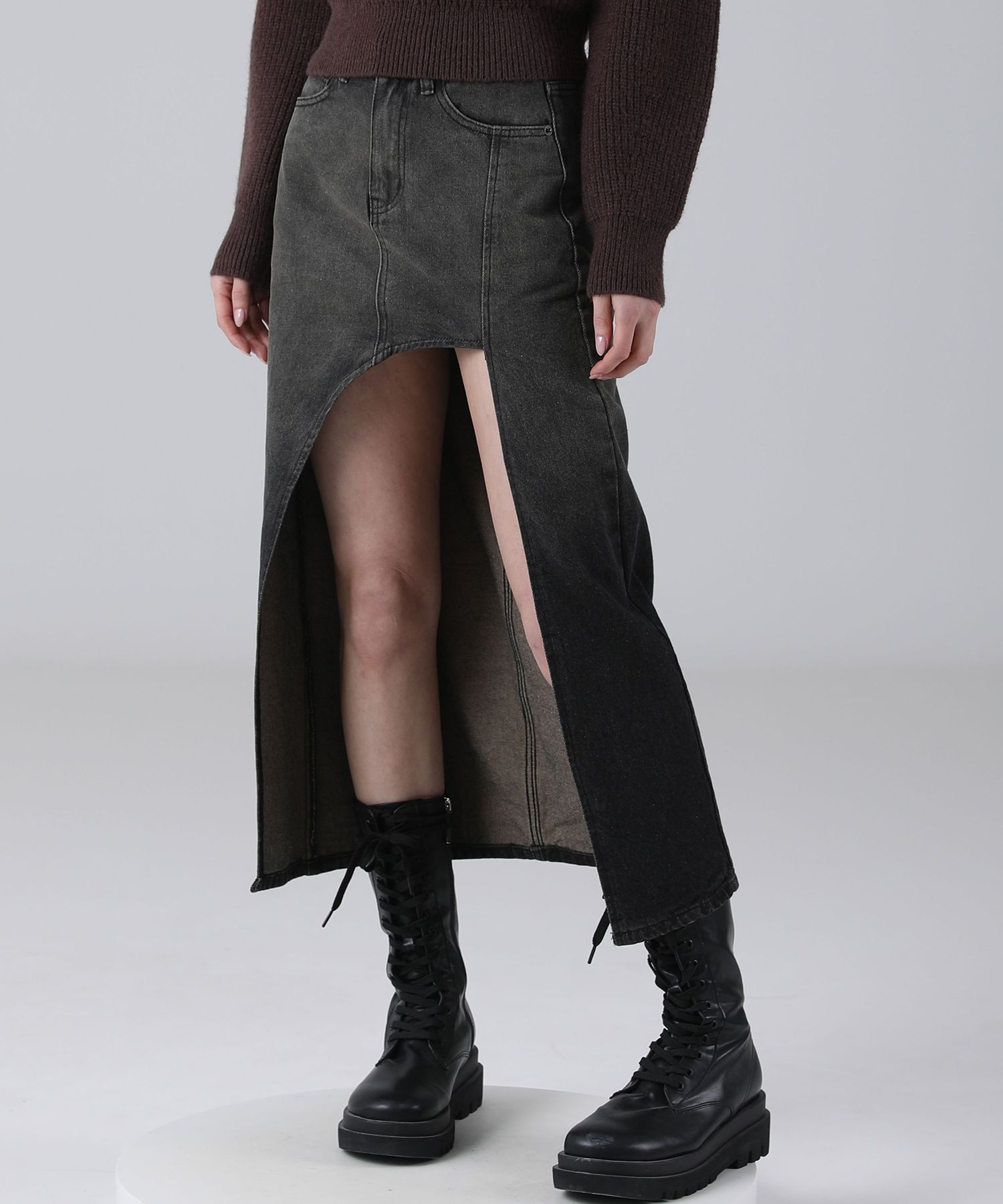 スカート AVANDRESS The Moon Long Denim Skirt RED BLACK AD43SK29RBK MUSINSA | AVANDRESS The Moon Long Denim Skirt RED BLACK