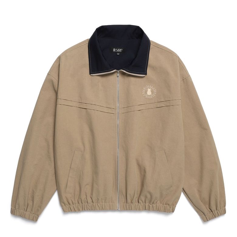 CIRCLE LOGO EMBROIDERY ZIP-UP JACKET [BEIGE]