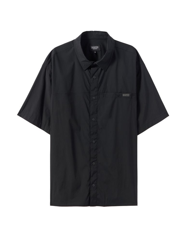 NYLON SET HALF SLEEVE SHIRT - BLACK (P242MSH234)
