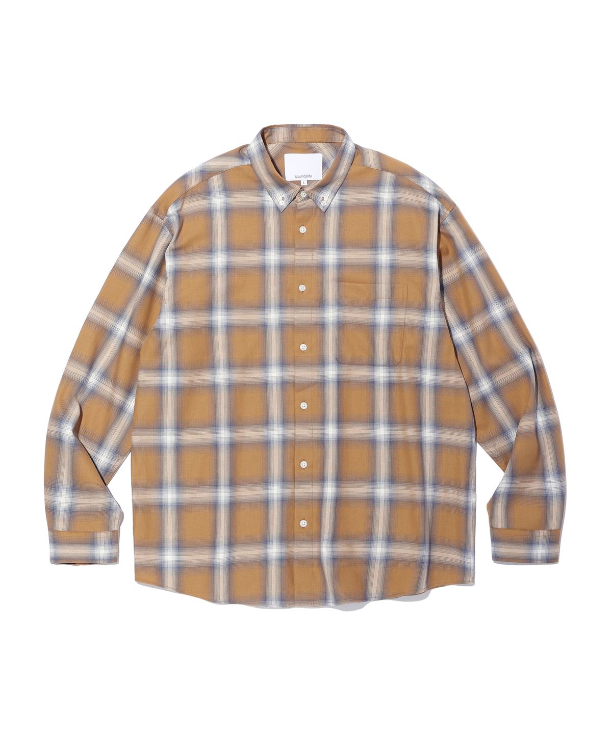 사운즈라이프(SOUNDSLIFE) Ombre Check Shirt Orange