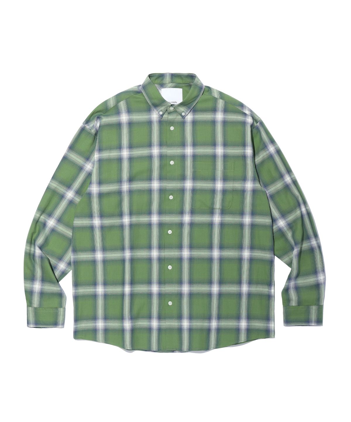 사운즈라이프(SOUNDSLIFE) Ombre Check Shirt Green