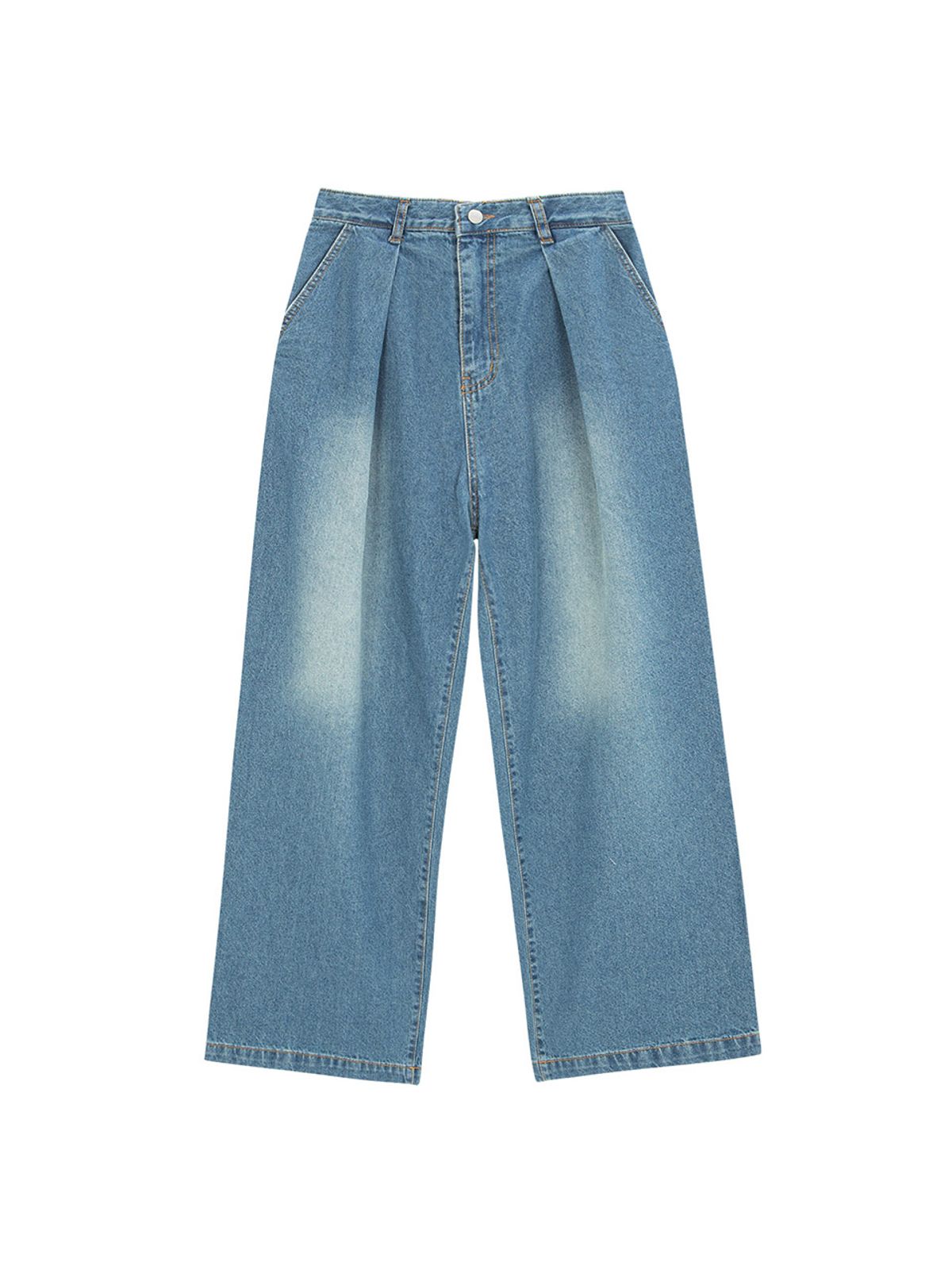 샐러드바구니(SALAD BAGUNI) Highlight Washing Wide Jeans - vintage blue