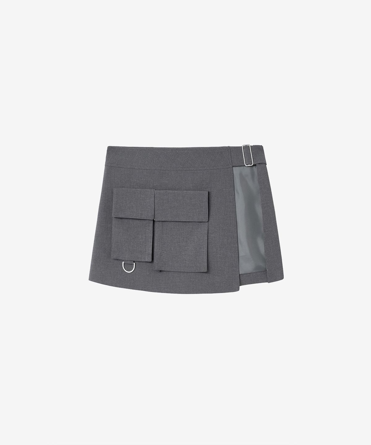 인사일런스 우먼(INSILENCE WOMEN) 레이어드 벨트 스커트 MELANGE GREY