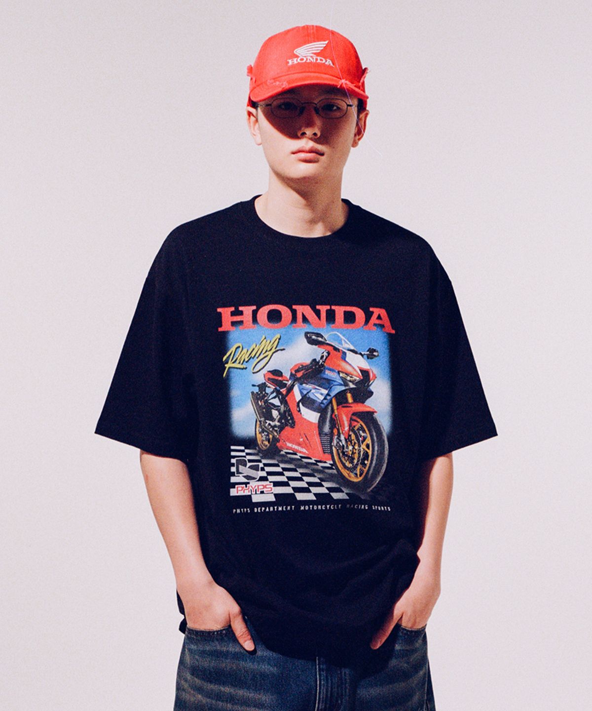 핍스 모터사이클(PHYPS MOTORCYCLE) Racing Fire Blade T-shirt Black