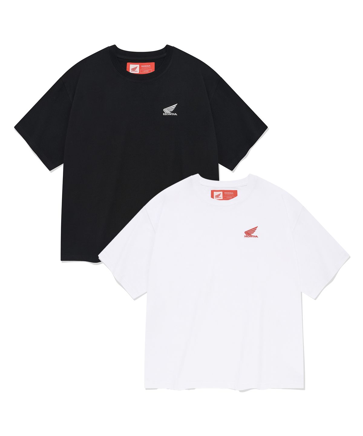 핍스 모터사이클(PHYPS MOTORCYCLE) [2Pack] Original Wing Logo Short Sleeve White / Black