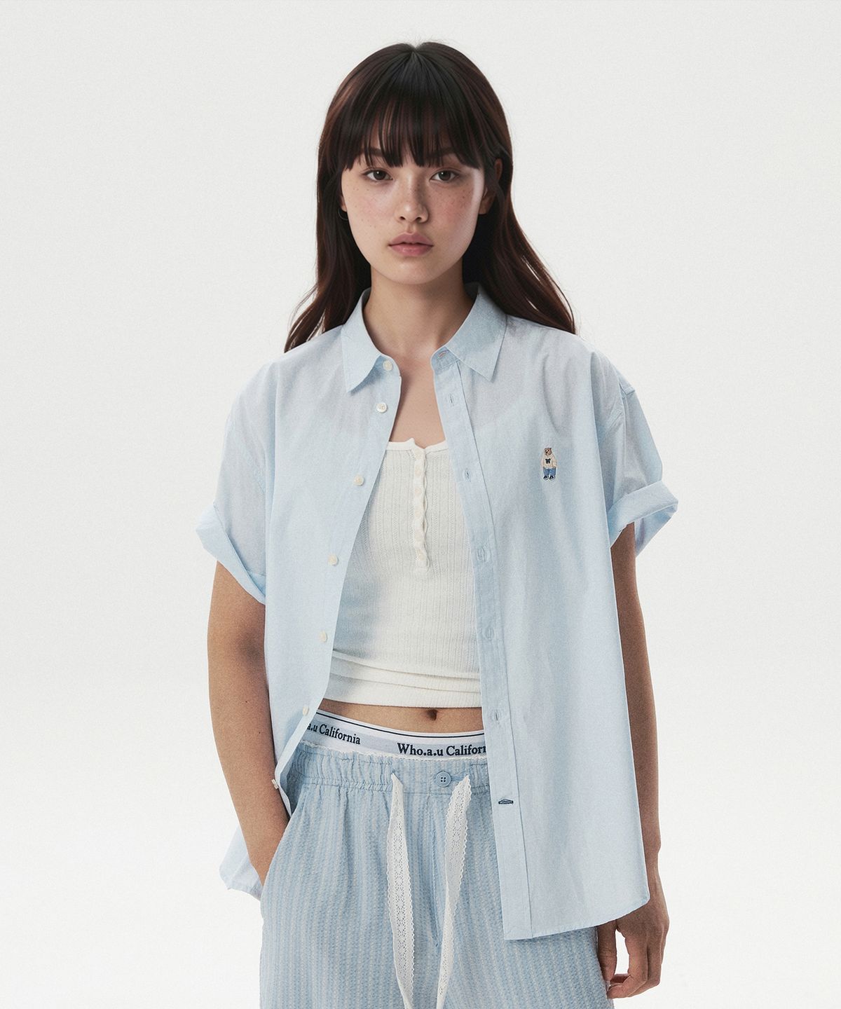 후아유(WHO.A.U) Steve Loose Fit Short Sleeve Shirts / WHYAG2511F