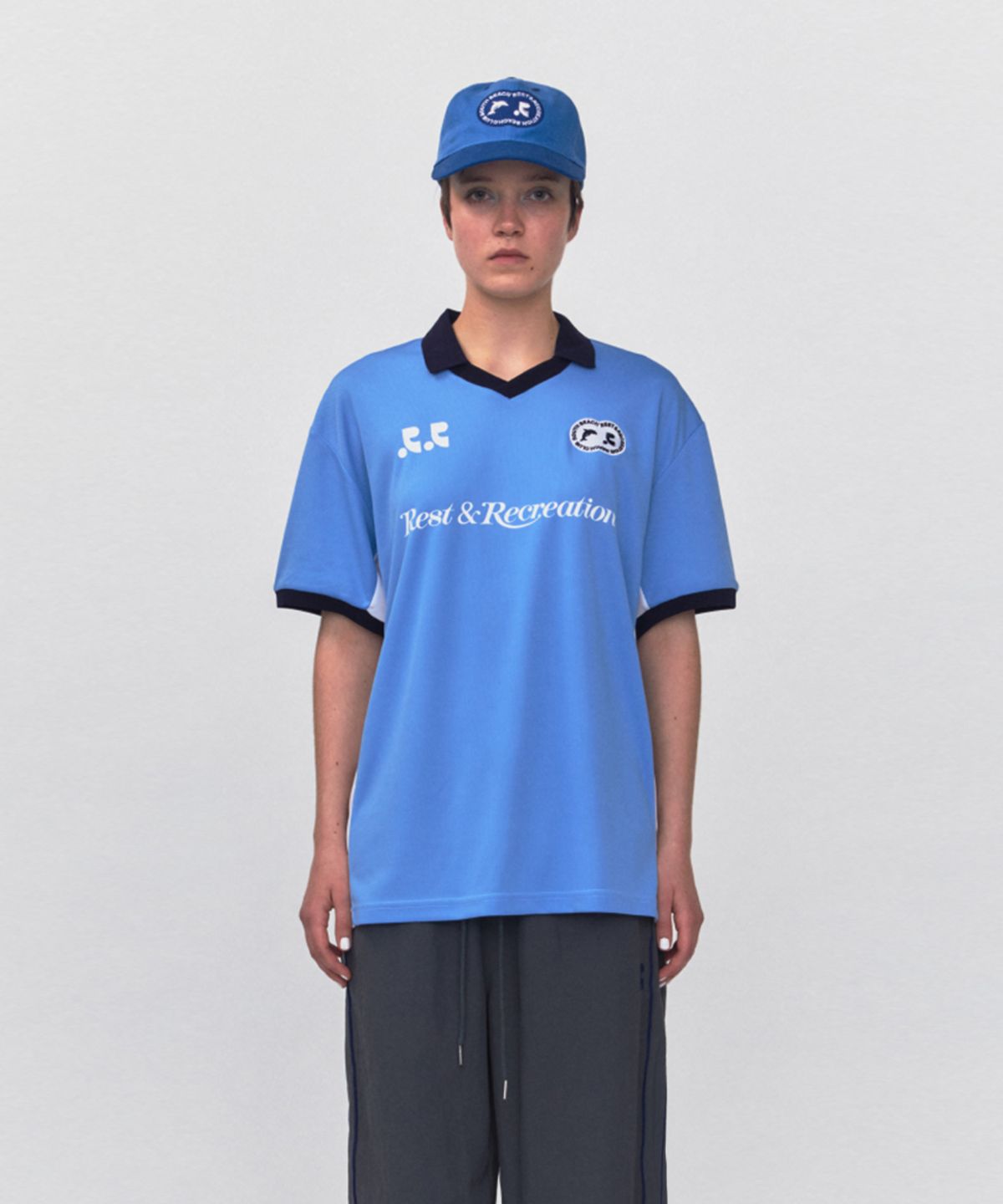 레스트앤레크레이션(REST&RECREATION) RR COLLAR JERSEY TOP_SKY BLUE