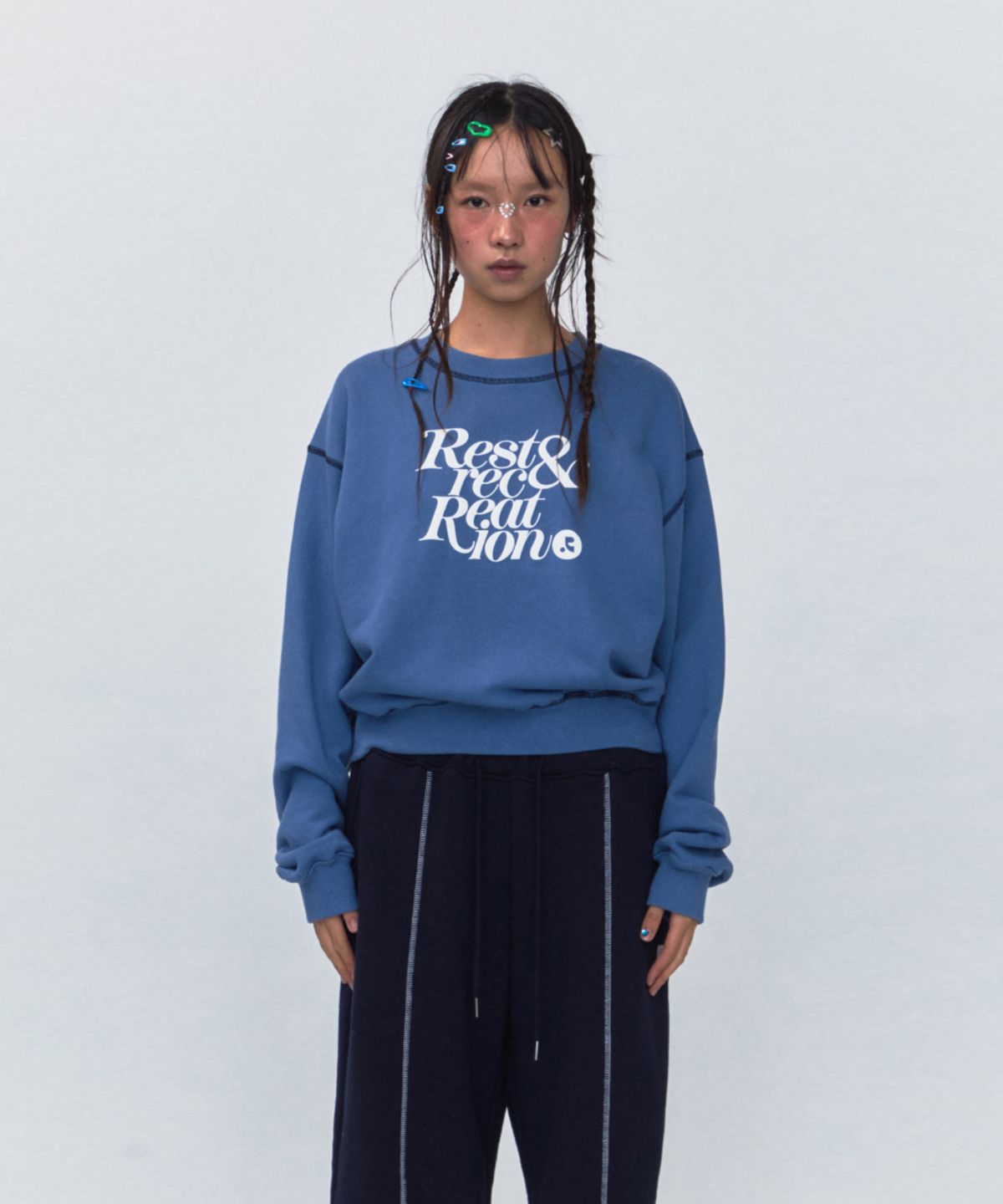 레스트앤레크레이션(REST&RECREATION) RR COLORATION SWEATSHIRT_BLUE