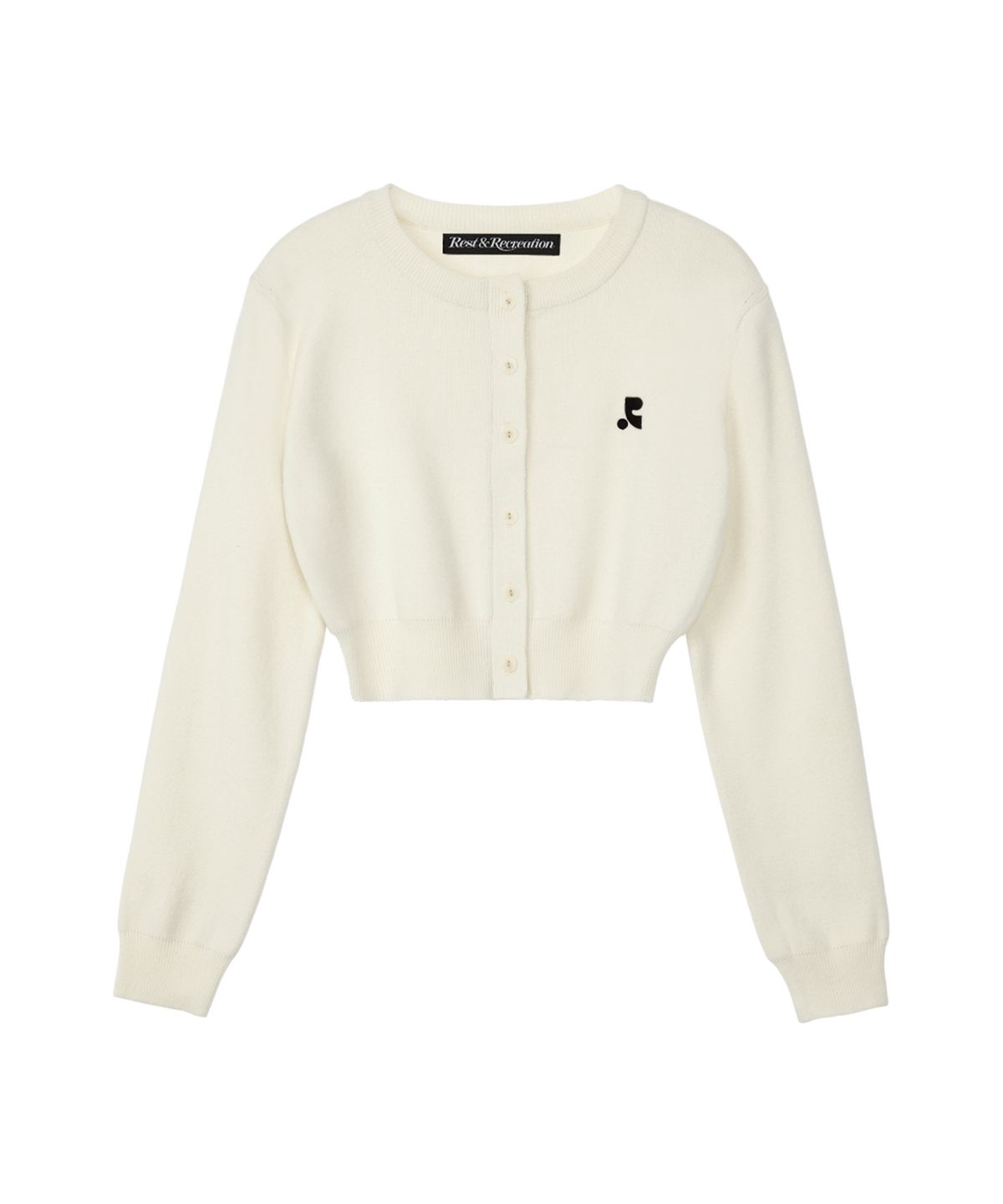 레스트앤레크레이션(REST&RECREATION) RR CROP KNIT CARDIGAN_IVORY