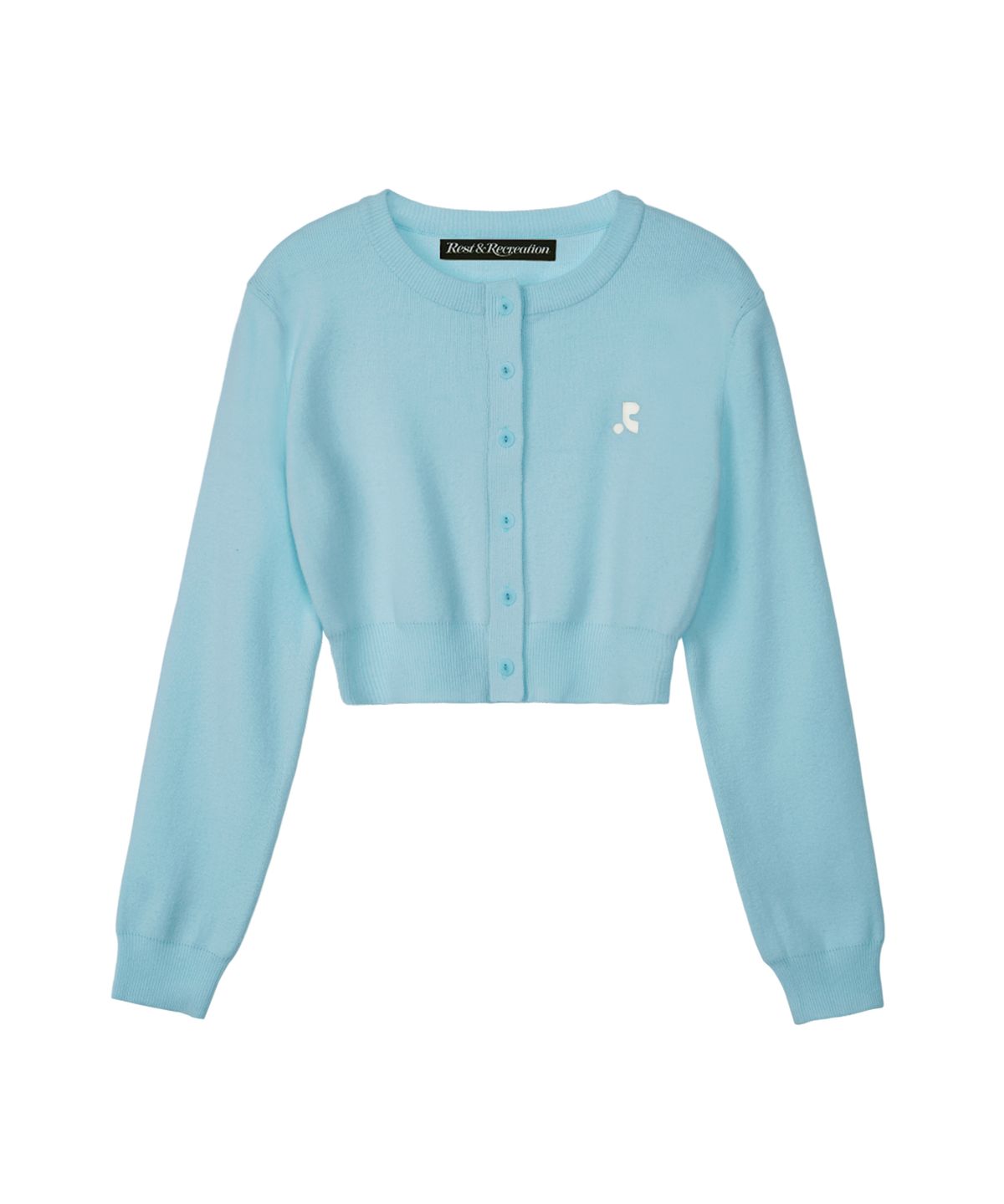 레스트앤레크레이션(REST&RECREATION) RR CROP KNIT CARDIGAN_SKY BLUE