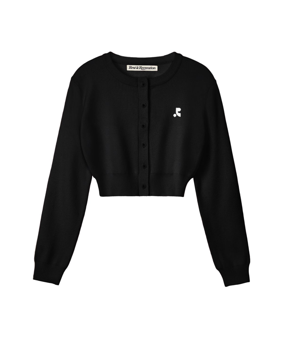 레스트앤레크레이션(REST&RECREATION) RR CROP KNIT CARDIGAN_BLACK