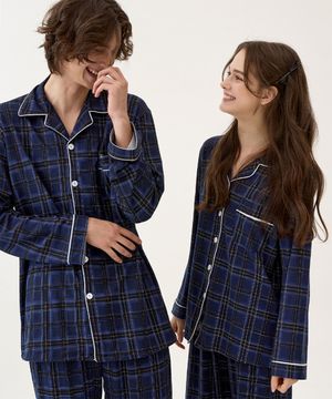 [2PACK] 소프킨 타탄체크 카라 커플 잠옷 세트