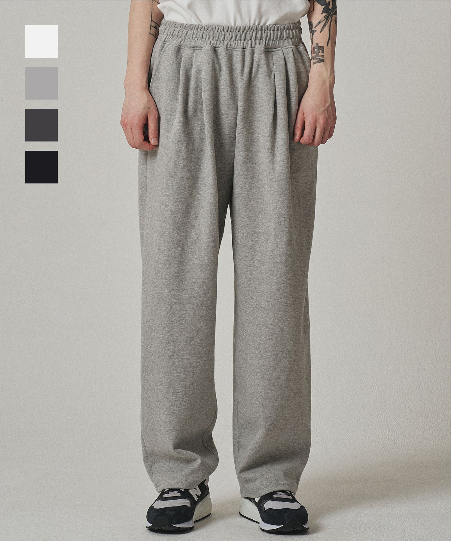 MUSINSA | XERO Deep Three Tuck Sweat Pants [4 Colors]