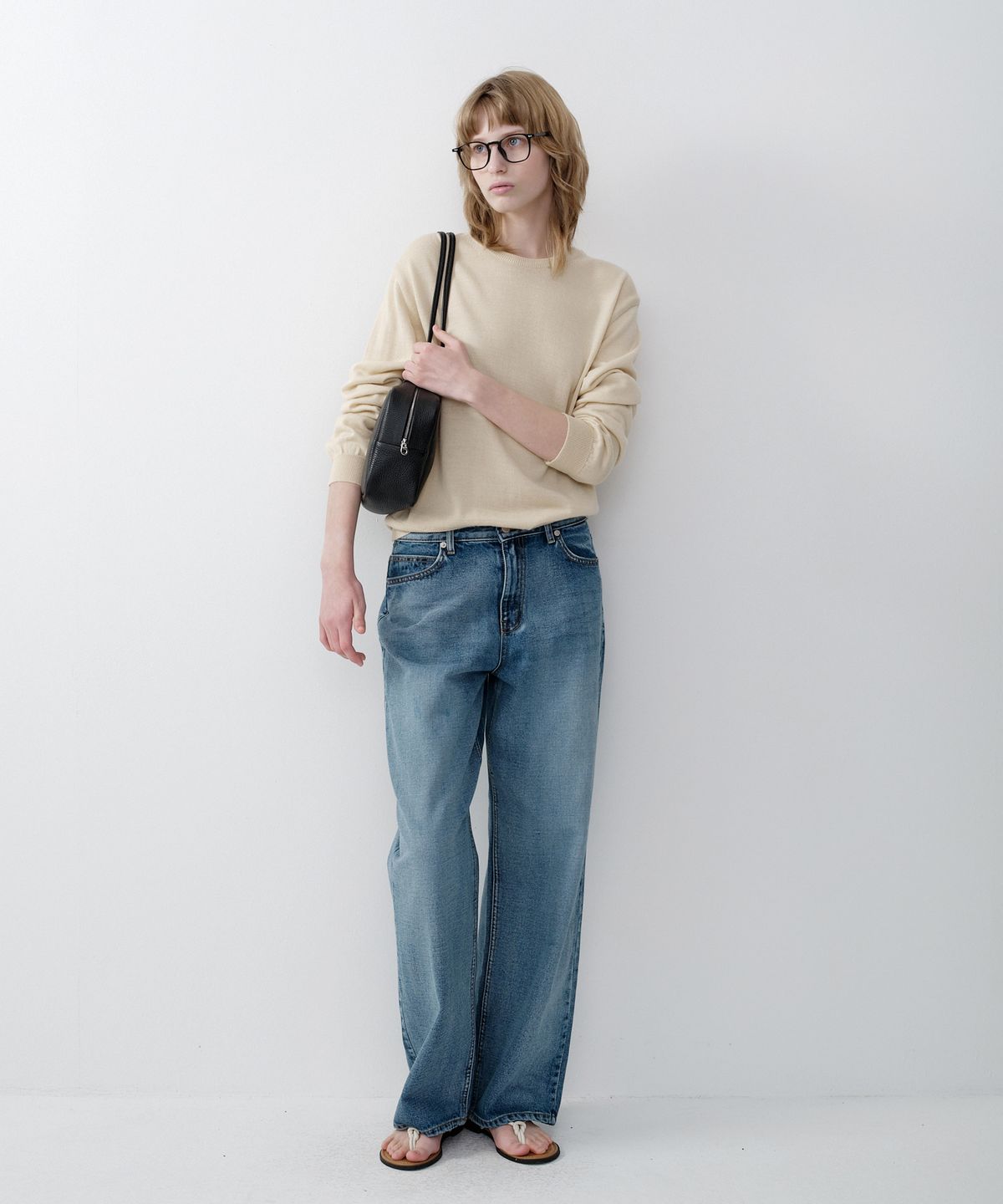 유라고(URAGO) Relaxed brush denim pants