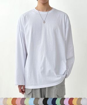 20컬러 무지코튼 오버핏긴팔티