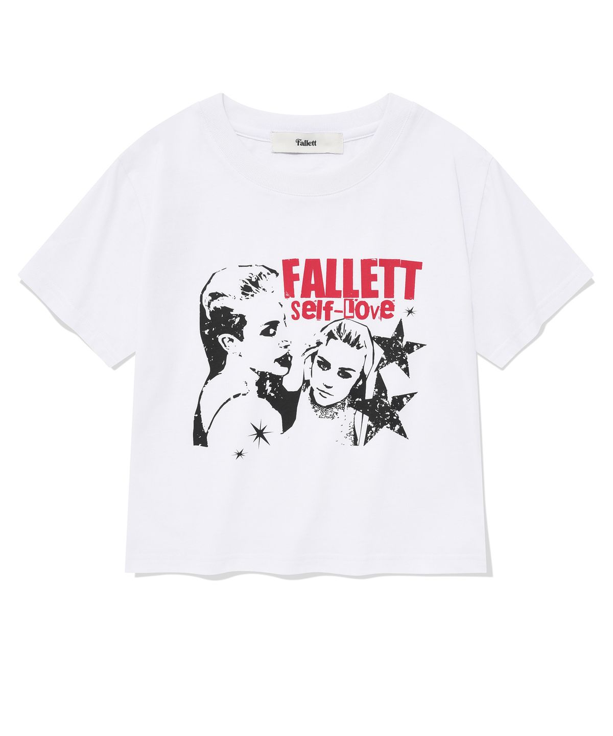 팔렛(FALLETT) [23SS] 셀프러브 크롭 반팔티 화이트