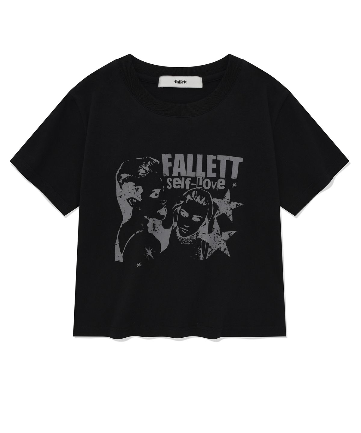 팔렛(FALLETT) [23SS] 셀프러브 크롭 반팔티 블랙