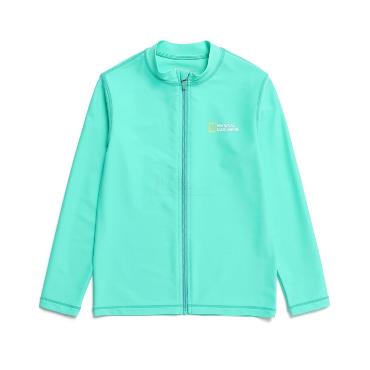 내셔널지오그래픽 키즈(NATIONAL GEOGRAPHIC KIDS) K232URG710 베이직 스몰로고 집업 래쉬가드 MINT GREEN