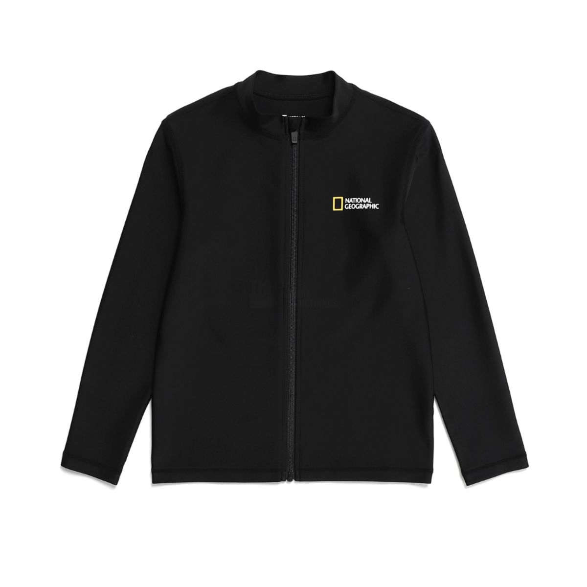 내셔널지오그래픽 키즈(NATIONAL GEOGRAPHIC KIDS) K232URG710 베이직 스몰로고 집업 래쉬가드 CARBON BLACK