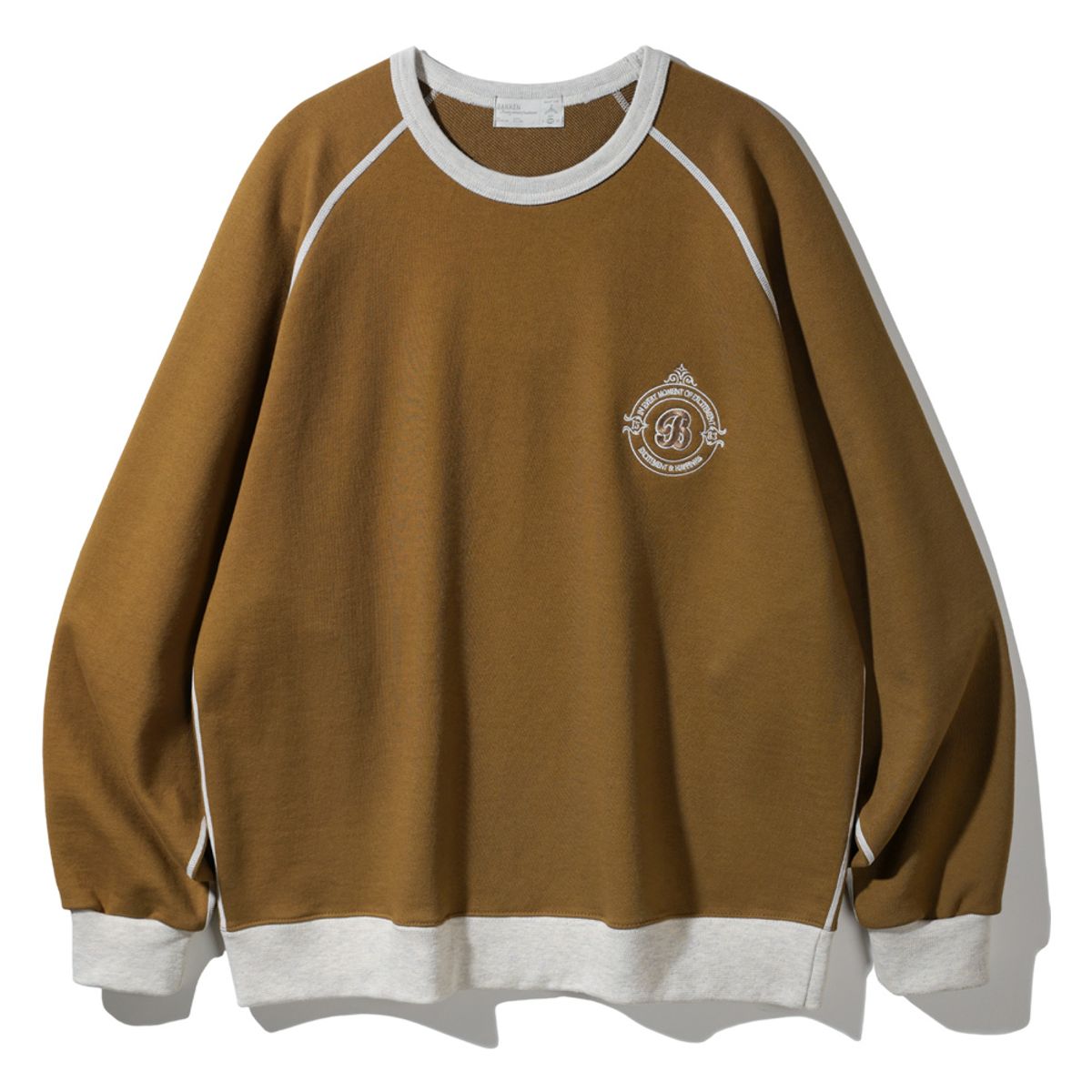 바켄(BAKKEN) Coloration Raglan 스웨트셔츠 BK5980_다크머스타드