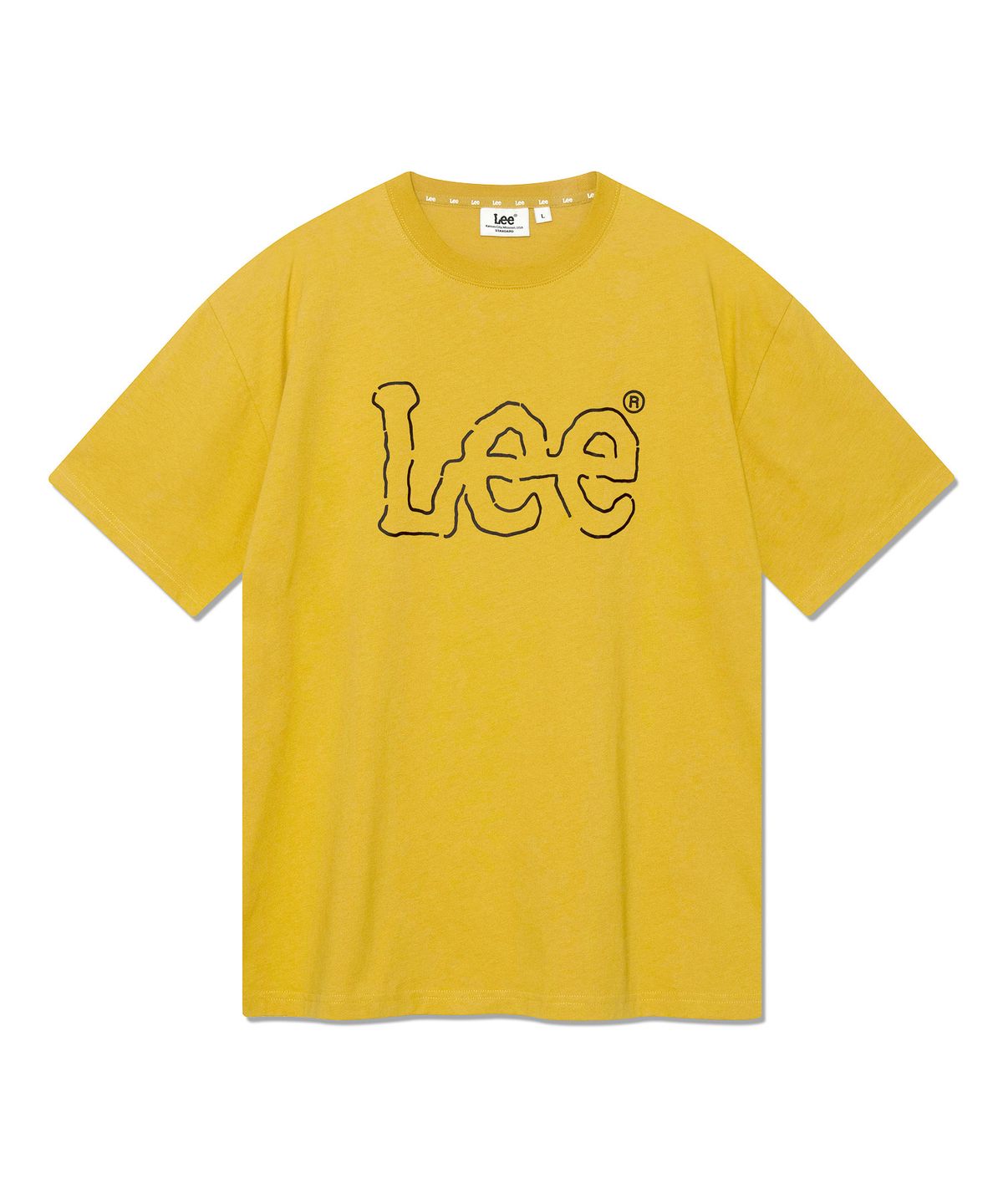 리(LEE) 라인 트위치 로고 티셔츠 머스타드