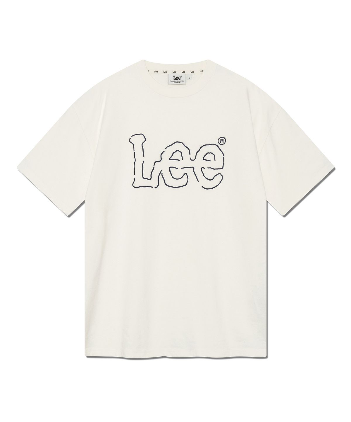 리(LEE) 라인 트위치 로고 티셔츠 아이보리