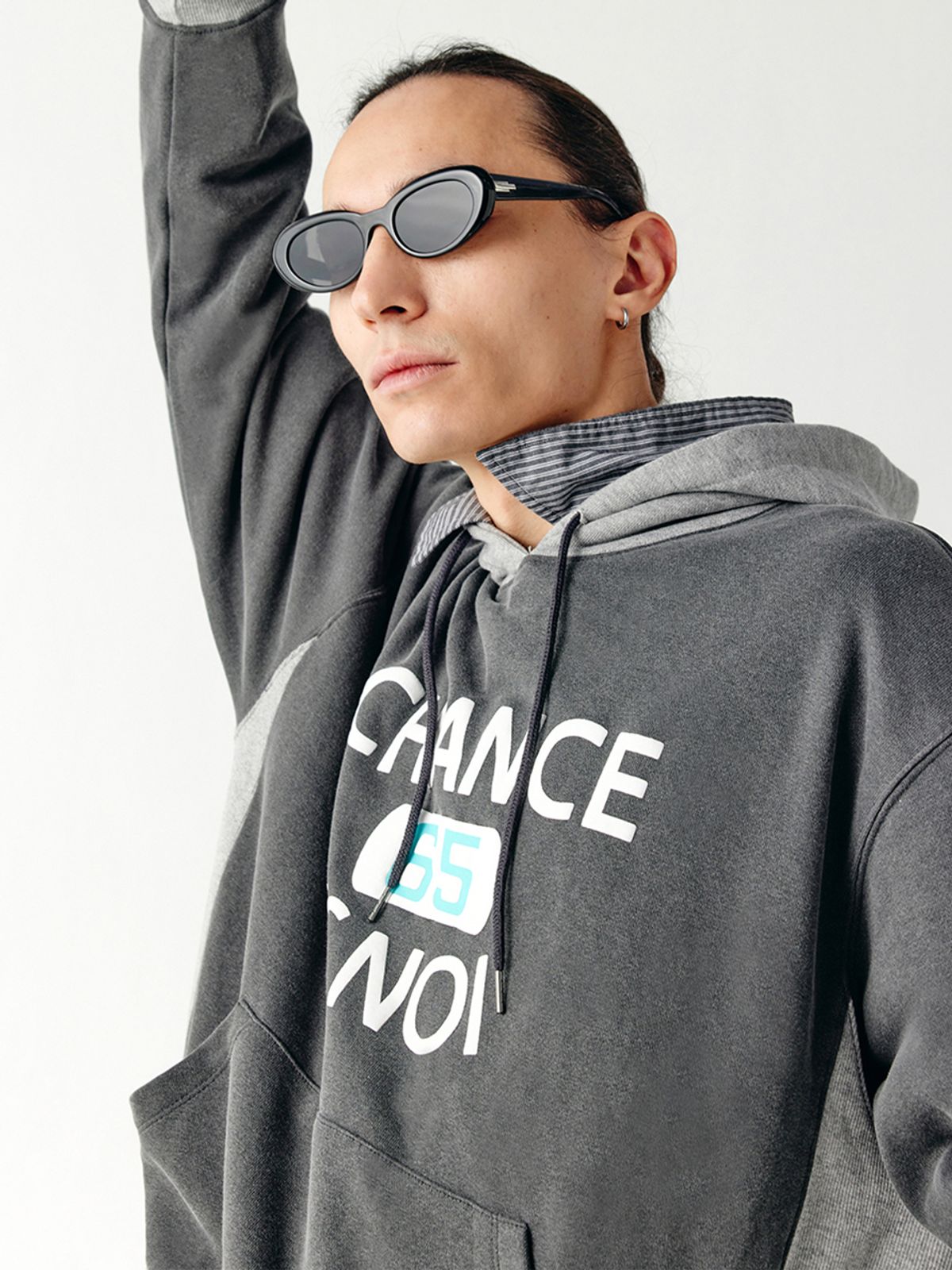 챈세스노이(CHANCE'S NOI) Basket Sweat Hoody (Mix-Chacoal)