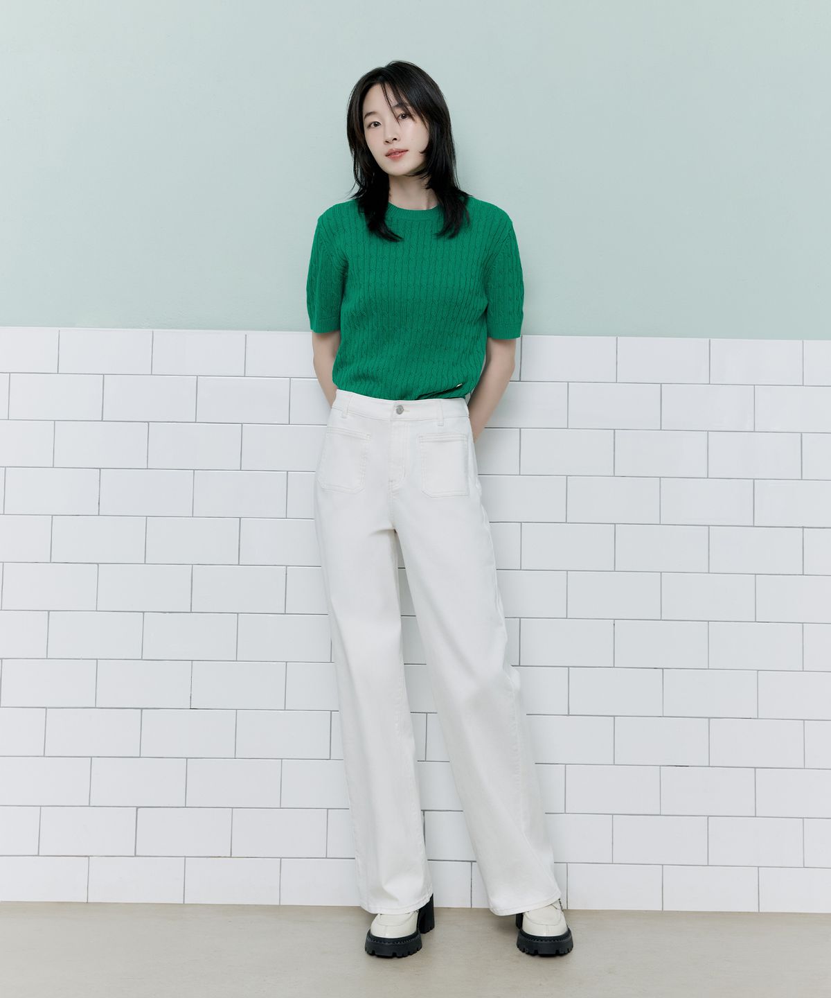 마인드브릿지 우먼(MIND BRIDGE WOMEN) [W]세미와이드화이트데님팬츠 MYDP3215