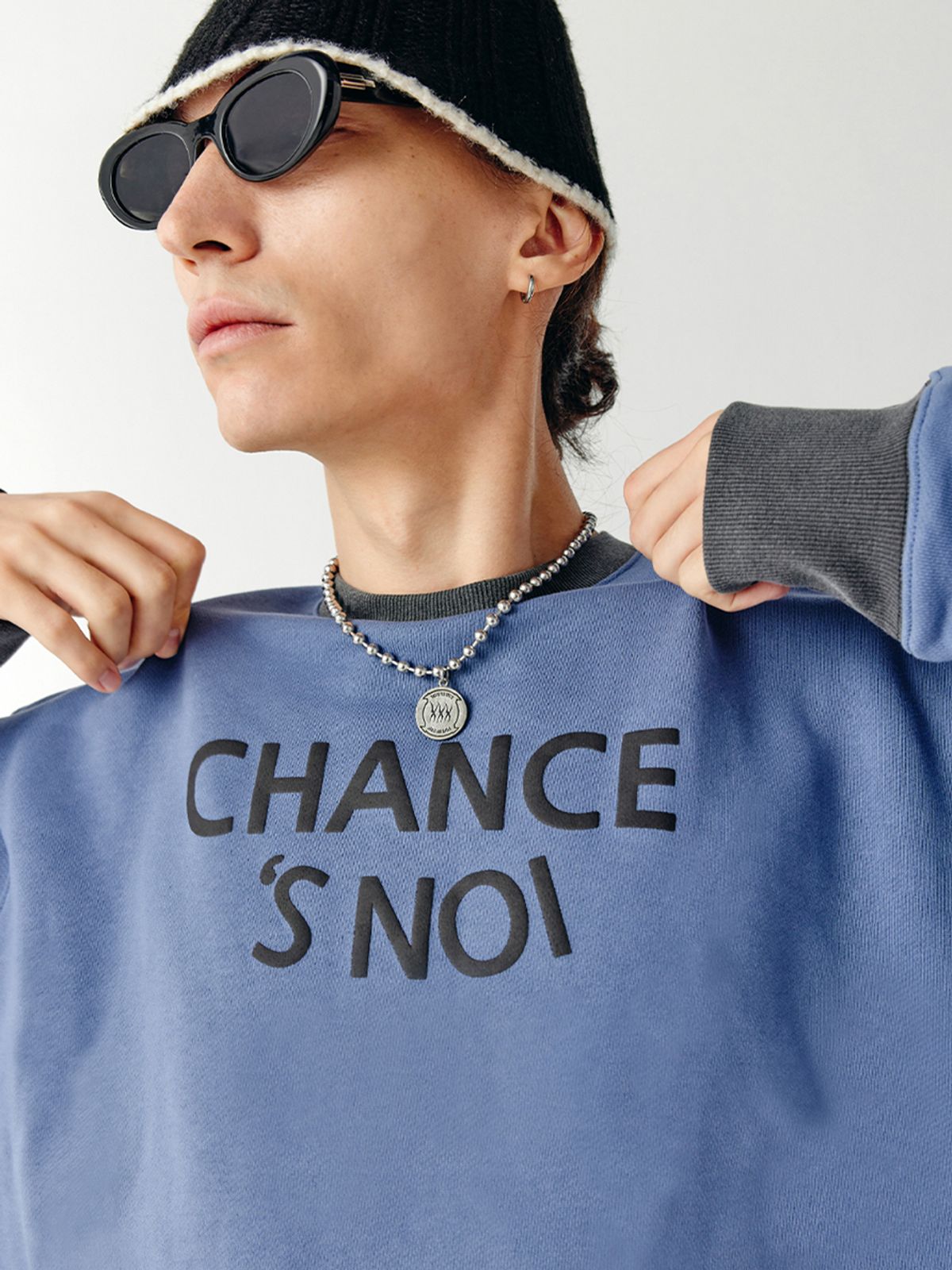 챈세스노이(CHANCE'S NOI) Snoi Sweat Shirt (Mix-Blue)