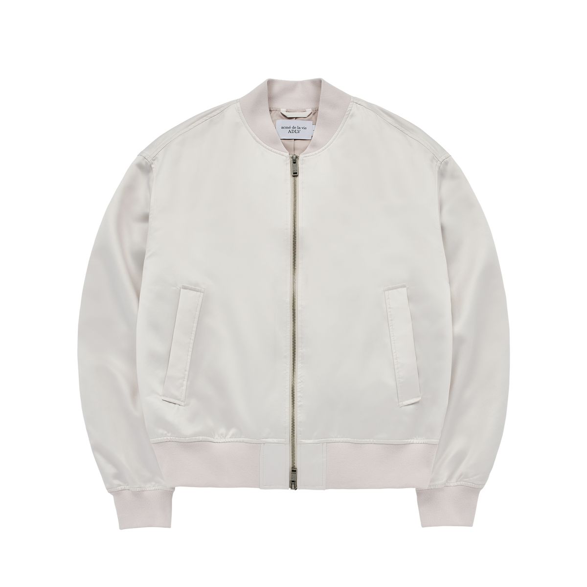 아크메드라비(ACME DE LA VIE) PUCKERING SATIN MA-1 JACKET BEIGE