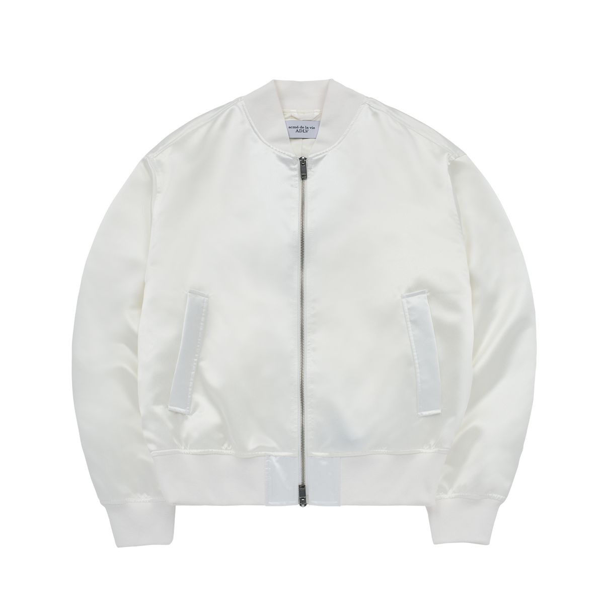 아크메드라비(ACME DE LA VIE) PUCKERING SATIN MA-1 JACKET IVORY