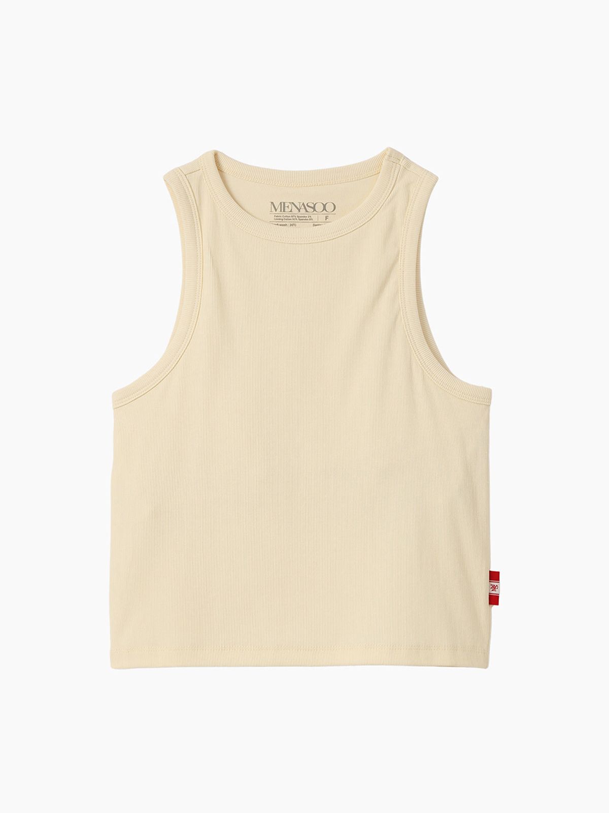 미나수(MENASOO) MNS SPANDEX TANK TOP CREAM_이너브라