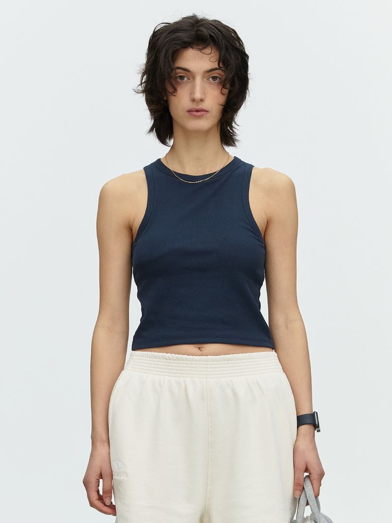 MNS SPANDEX TANK TOP NAVY_이너브라