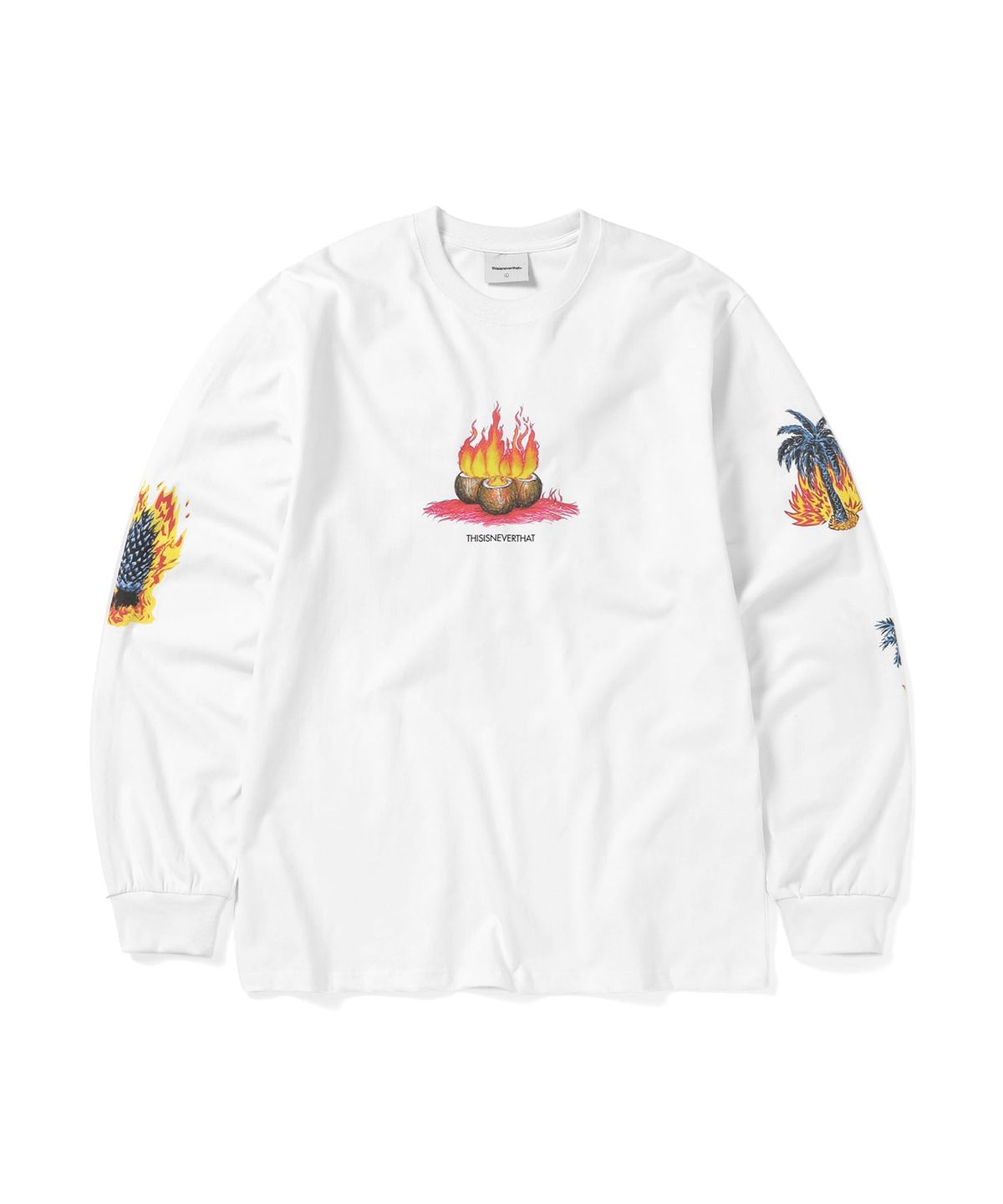 디스이즈네버댓(THISISNEVERTHAT) Burning Palm Tree L/S Tee White