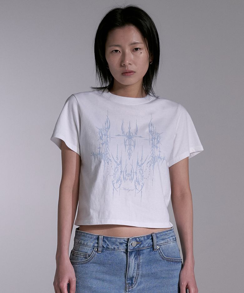 TATTOO CROP TEE WHITE(MG2EMFT582A)
