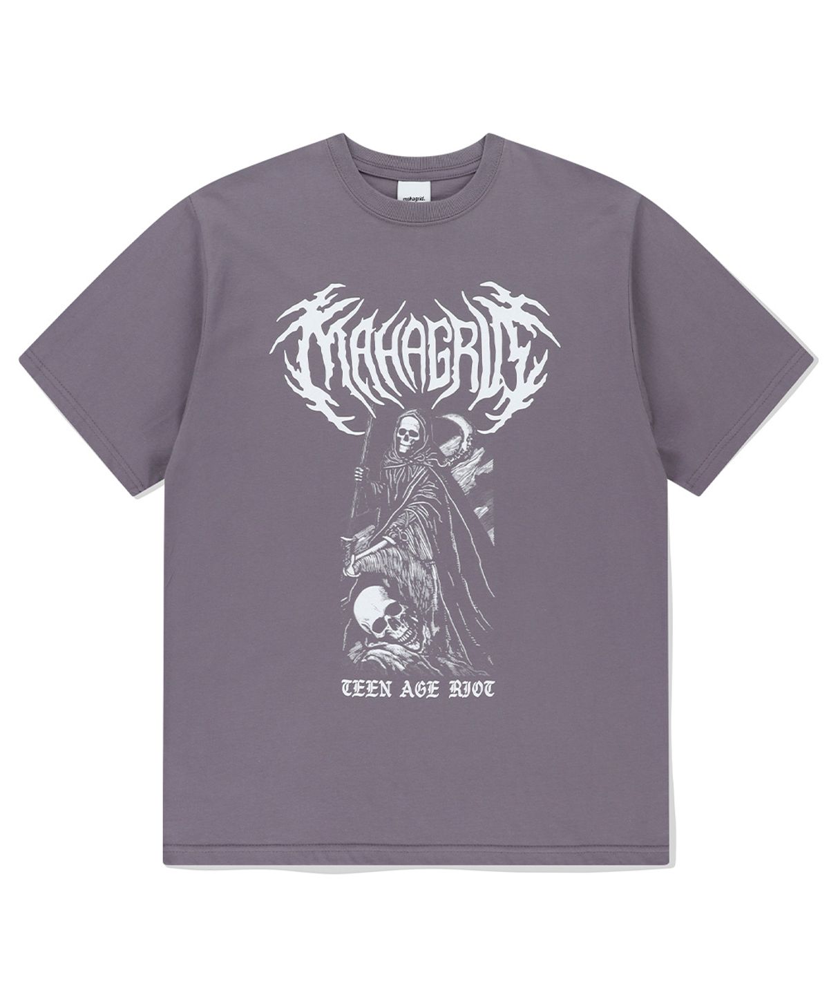 마하그리드(MAHAGRID) SKELETON GOTH LOGO TEE PURPLE(MG2EMMT513A)