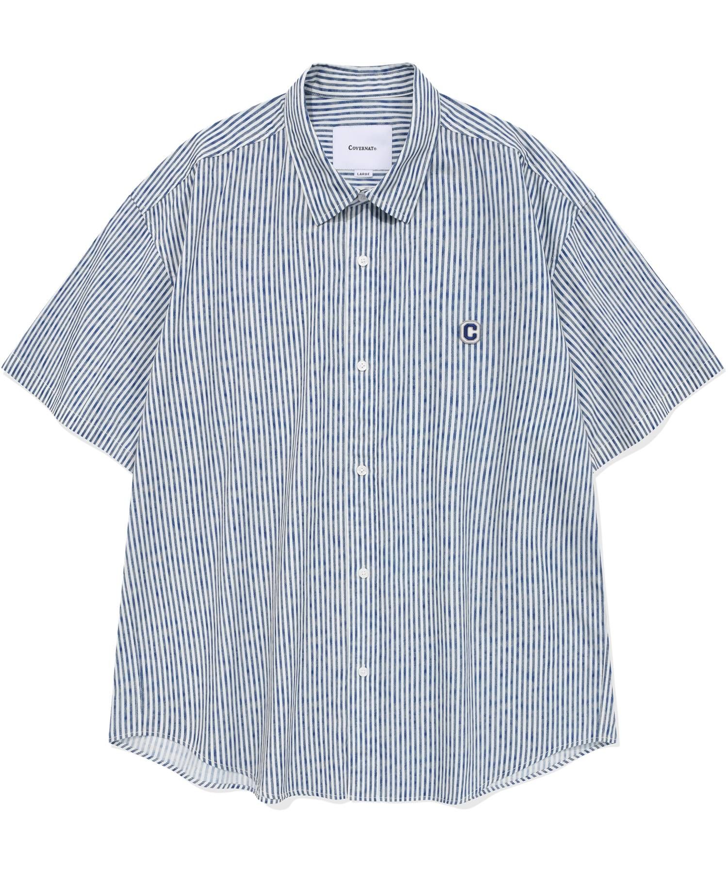シャツ COVERNAT DRAWING STRIPED HALF SHIRT 4TR180 COVERNAT DRAWING STRIPED HALF SHIRT 4TR180 (COVERNAT/シャツ