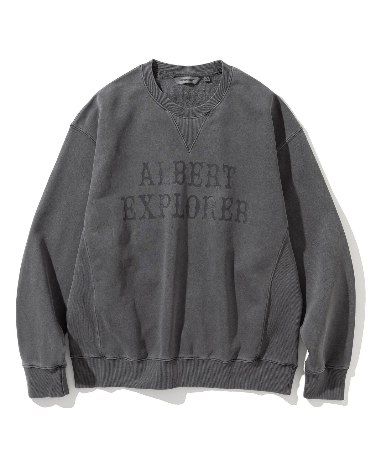 유니폼브릿지(UNIFORM BRIDGE) ae logo sweatshirt pigment charcoal