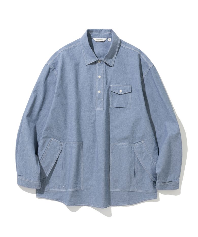 ae chambray pocket shirt blue
