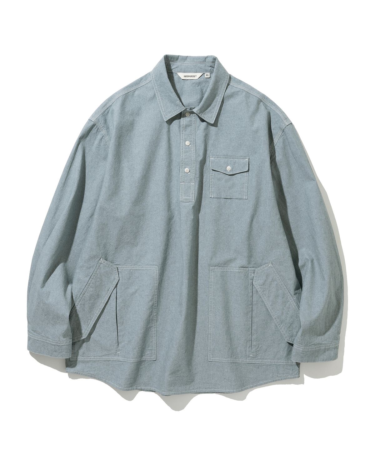 유니폼브릿지(UNIFORM BRIDGE) ae chambray pocket shirt green