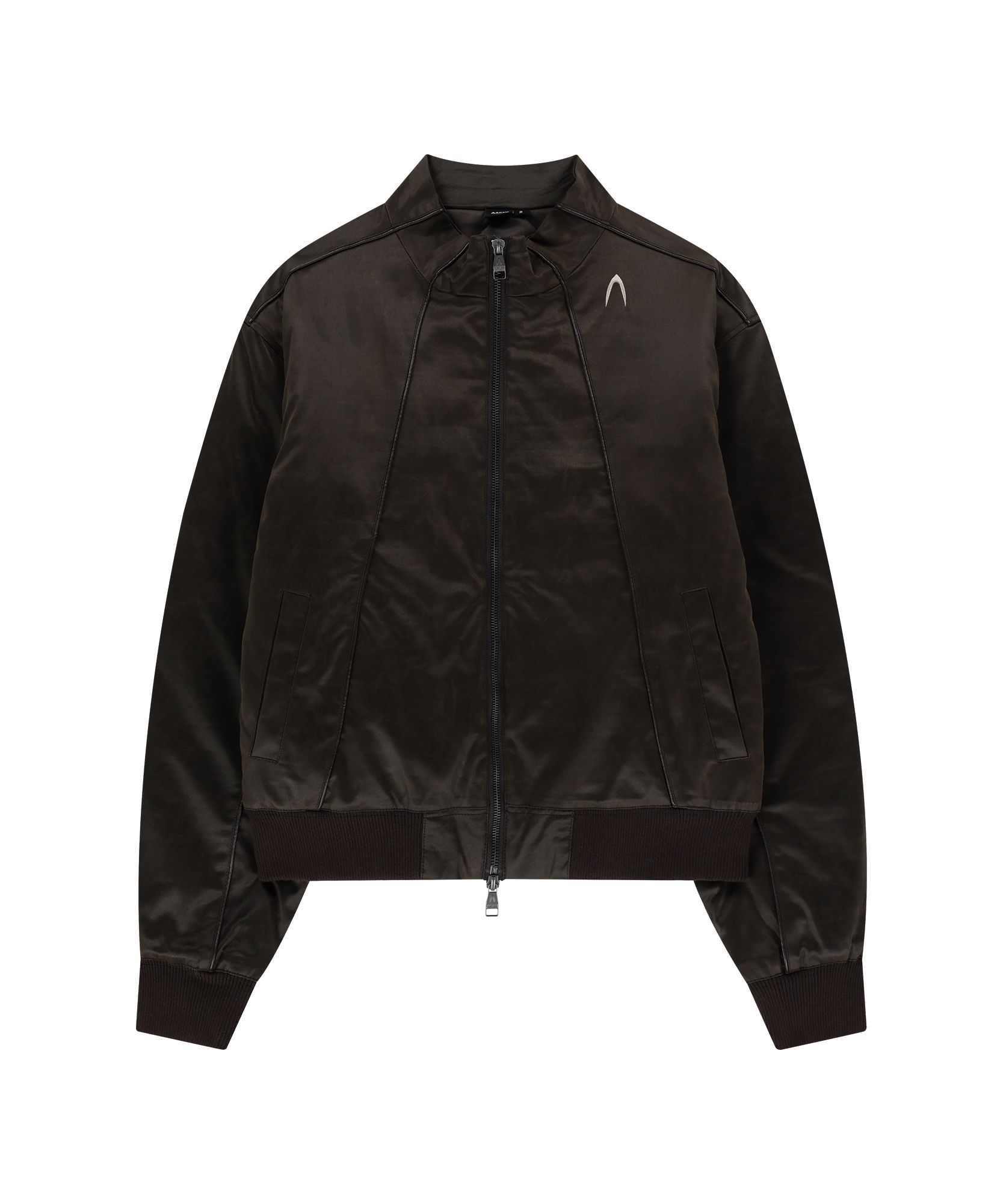 AAKAM ウエスタン　レザー ジャケット ブラック 韓国　musinsa MUSINSA公式 | AAKAM High-Neck Leather Jacket (Black)