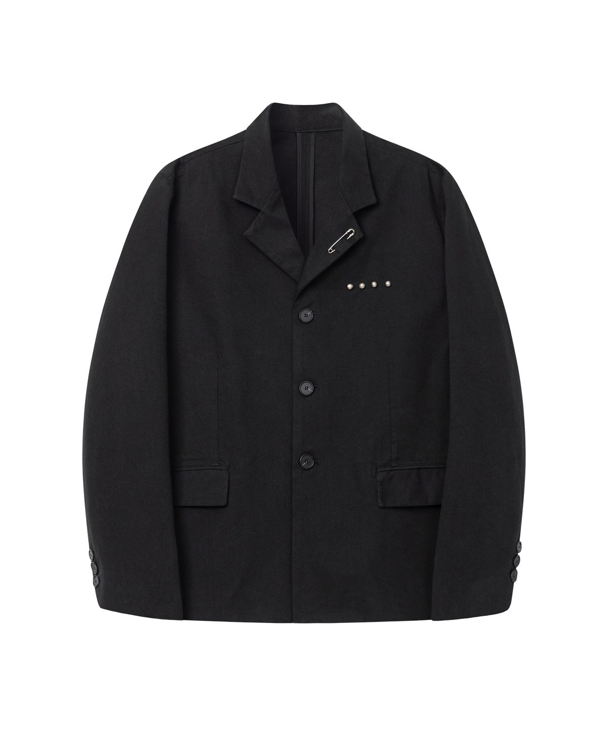 아캄(AAKAM) Studded Cotton Blazer (Black)