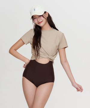 [2PCS]츄러스 모노키니 가디건 세트