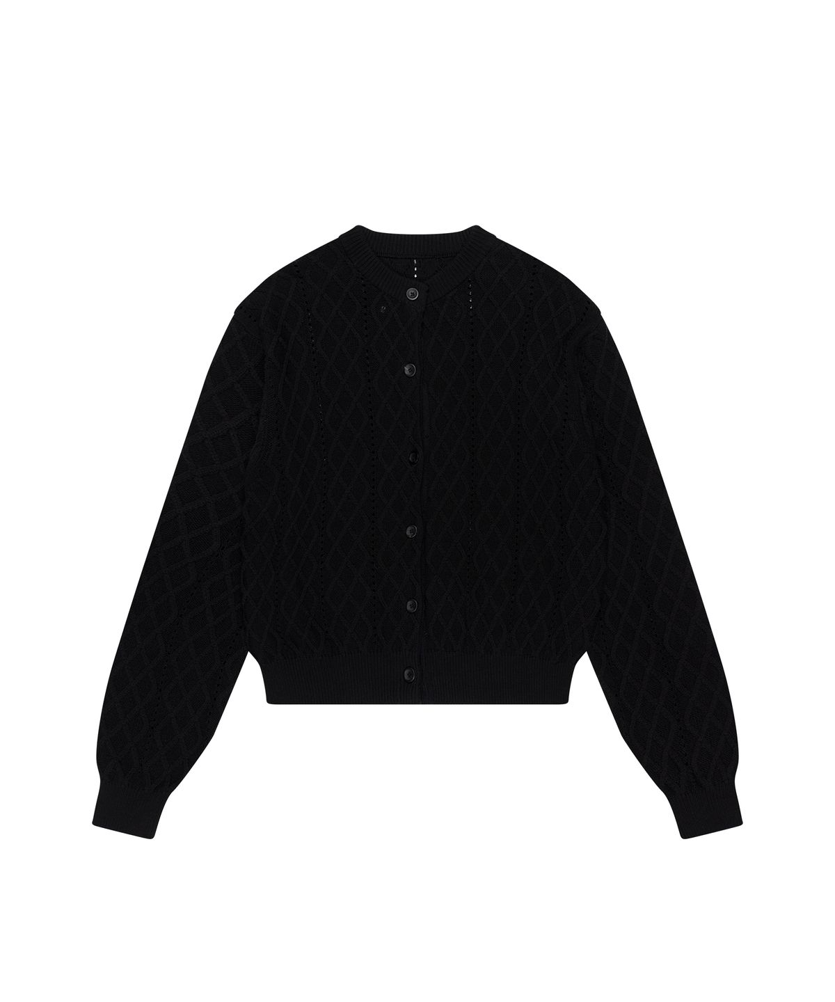 아캄(AAKAM) Mixed Pattern Cardigan (Black)