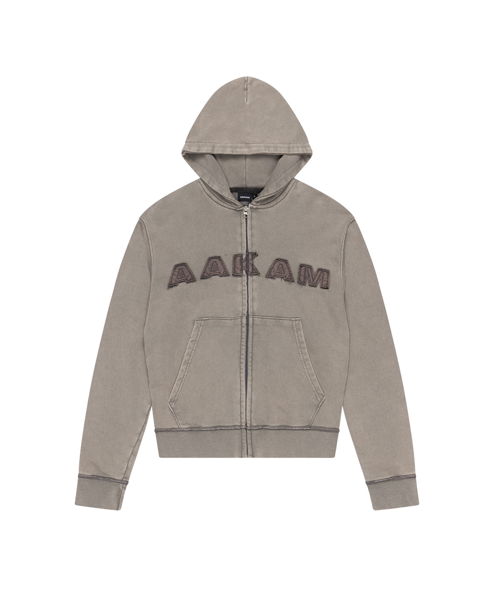 ◆24FW AAKAM Washed Logo Zip-Up Hoodie/5色◆ MUSINSA | AAKAM Washed Logo Zip-Up Hoodie (Khaki)