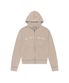 Washed Logo Zip-Up Hoodie (Beige)