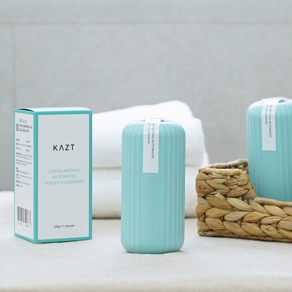 가쯔(KAZT) 오래쓰는 변기클리너 자동변기 세정제 260g 4개