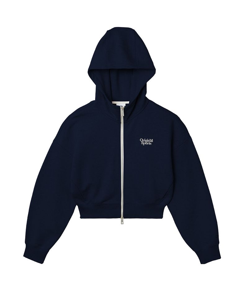 W TWO WAY ZIPPER POINT HOODIE DKNY