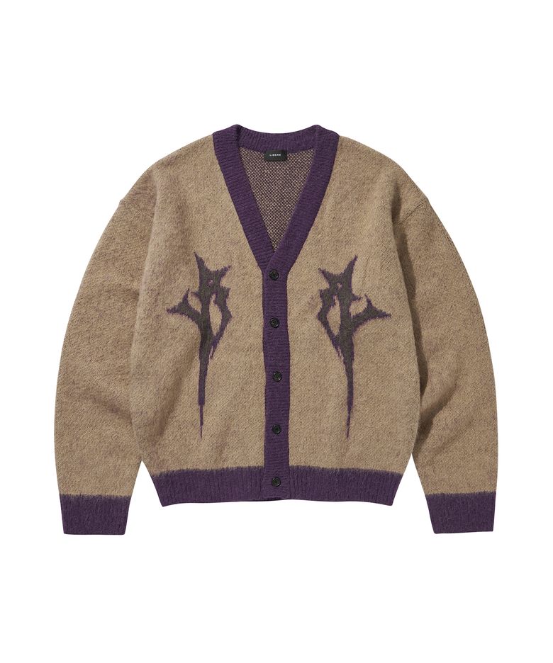 LOGO MOHAIR CARDIGAN / BEIGE