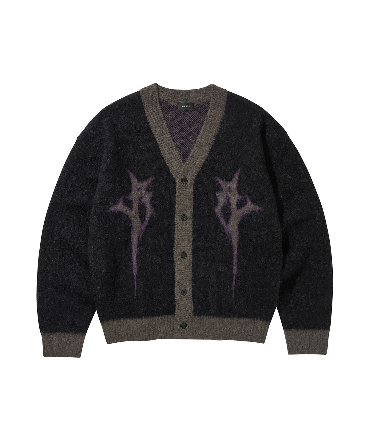 리베레(LIBERE) LOGO MOHAIR CARDIGAN / BLACK